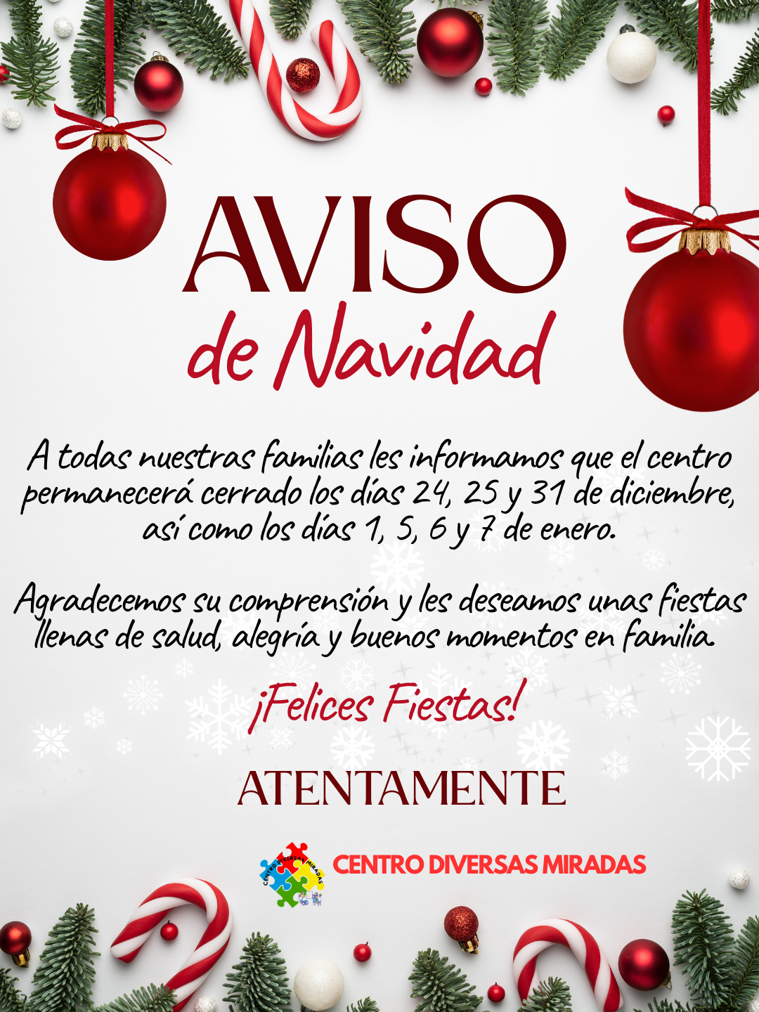 📢 Aviso de Navidad